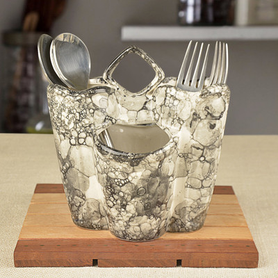 StyleMyWay Empty Cutlery Holder Case(Grey  Holds 18 Pieces)
