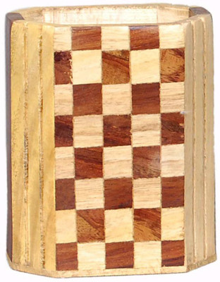 ARTANDCRAFTINDIA 1 Compartments Wooden pen stand(Brown)