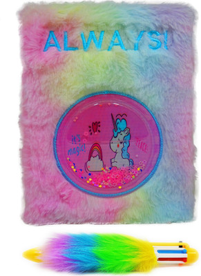 poksi LIGHT MULTICOLOR WATER DIARY WITH SEQUINS FILLED INSIDE A5 Notebook RULED 200 Pages(Multicolor, Pack of 2)