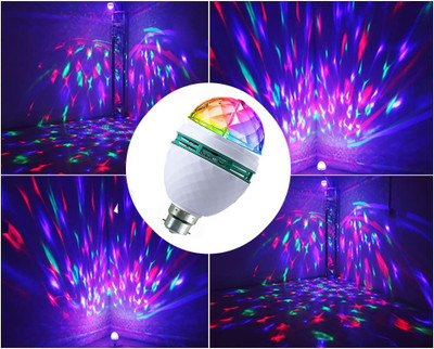JIZ NEW ARRIVAL 360 Degree Rotating Crystal LED Bulb,LED Light, LED Disco Light for Party,Function,Diwali,Christmas Decoration, Single Disco Ball(Ball Diameter: 2.4 cm)