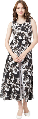 ADDICTED ATTIRE Women A-line Multicolor Maxi/Full Length Dress