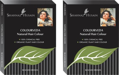 Shahnaz Husain Colourveda Natural Hair Colour Blackish Brown (Pack of 4) , Blackish Brown , Blackish Brown