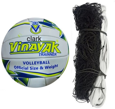 clark Pu match volleyball with nylon net Volleyball Kit