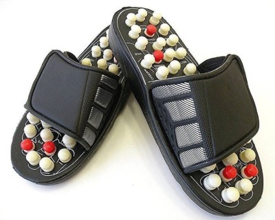 eastern club Acupressure and Magnetic Therapy Accu Paduka Slippers Full Body Blood Circulation Natural Leg Foot Massager Slippers (SIZE-7) Massager(Black)