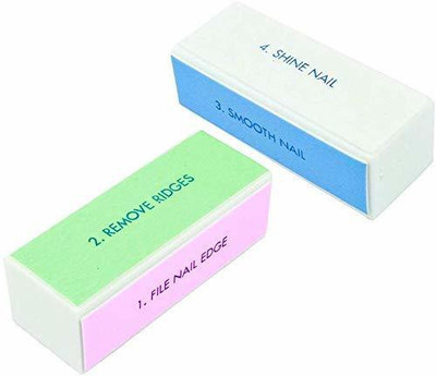 Red Square 4 Way Nail Buffer(PACK OF 2) Block 4 Steps Sanding Polisher Washable Files Nails Art Pedicure Manicure Emery Buffing Professional Care Salon Grade Tool(Set of 2)