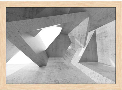 Artzfolio ArtzFolio Abstract Modern Architecture Chaotic Structures Tabletop Painting Natural Brown Frame 13.9inch x 10inch (35.4cms x 25.4cms) Digital Reprint 10.5 inch x 14.4 inch Painting(With Frame)