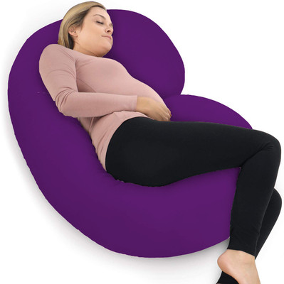 Moonstar Luxurious Imported Microfibre Solid Pregnancy Pillow Pack of 1(Purple)