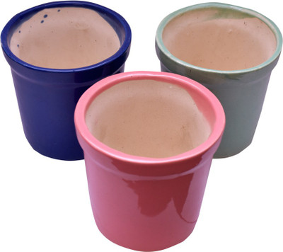 THE HIMALAYA CRAFT Plant Container Set(Pack of 3, Ceramic)
