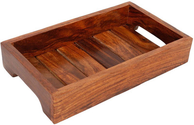 Smarts collection ooden Handmade Rectangle shaped Serving tray, Sheesham Handmade Tray (Tray)Sheesham Wood Handmade & Handcrafted Wooden Serving Tray Tray