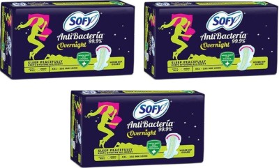 SOFY Antibacteria Overnight XXL 20+20+20 Sanitary Pad (Pack of 3) Sanitary Pad(Pack of 60)