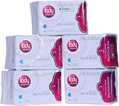 lady anion Anion Sanitary Napkins - Night Use- XL -290mm - Pack Of 5 Sanitary Pad(Pack of 5)
