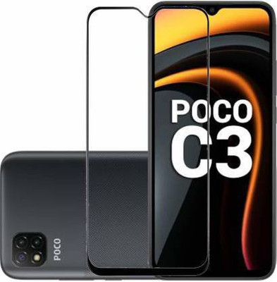 GLOBALCASE Edge To Edge Tempered Glass for POCO C3(Pack of 1)
