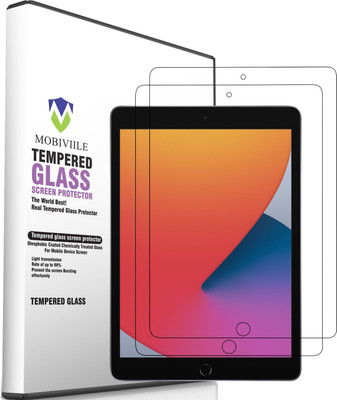 MOBIVIILE Edge To Edge Tempered Glass for APPLE iPad 9th Gen 10.2 inch(Pack of 2)