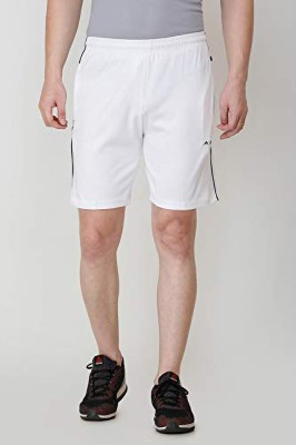 A Solid Men White Bermuda Shorts