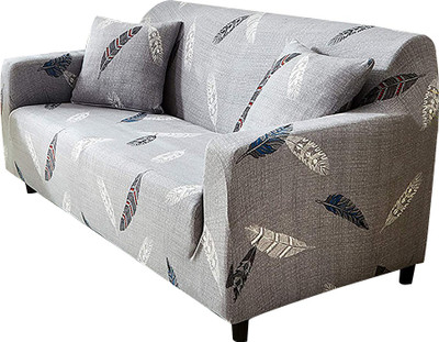 HOUSE OF QUIRK Polyester 3 Seater Sofa Floral Cover(Pack of 1 Sky Blue Fern)
