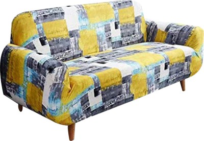 HOUSE OF QUIRK Polyester Abstract Sofa Cover(Yellow Pack of 1)