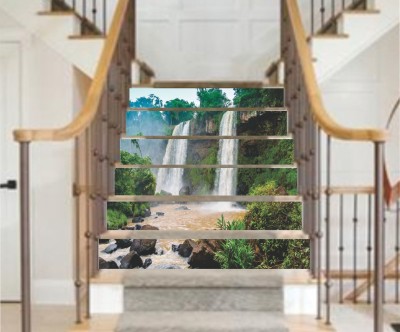 Varadvinayak 91.44 cm Marvelous waterfall stair Stickers Self Adhesive Sticker(Pack of 1)