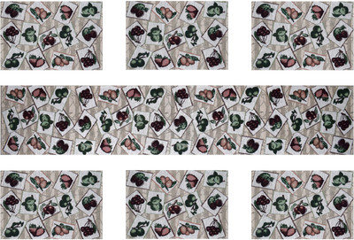 BELLA TRUE Rectangular Pack of 7 Table Placemat(Beige, Multicolor, Cotton)