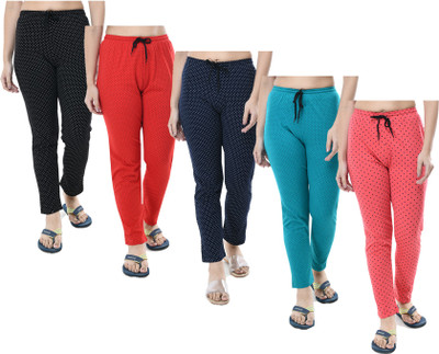 IndiWeaves Polka Print Women Multicolor Track Pants
