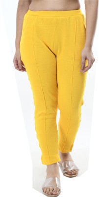 IndiWeaves Solid Women Yellow Track Pants