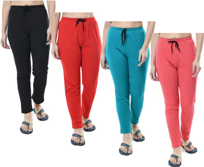 IndiWeaves Polka Print Women Multicolor Track Pants