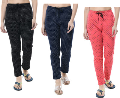 IndiWeaves Polka Print Women Multicolor Track Pants
