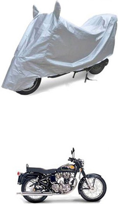 Toy Ville Two Wheeler Cover for Royal Enfield(Twin spark, Silver)