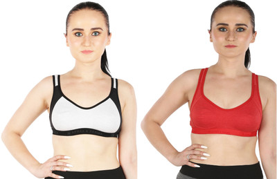 Zed Women Sports Non Padded Bra(Black, Red, White)