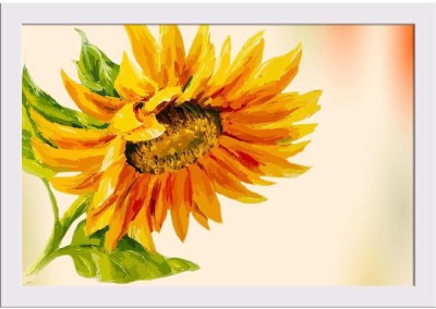Sunflower D7 Paper Poster White Frame | Top Acrylic Glass 19inch x 13inch (48.3cms x 33cms) Paper Print(13 inch X 19 inch, Framed)