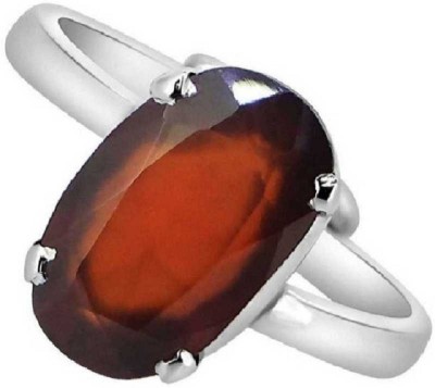 RATAN BAZAAR Stone Garnet Silver Plated Ring