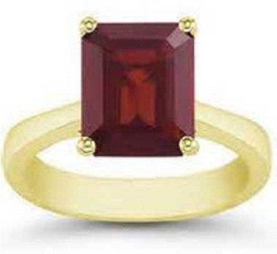 RATAN BAZAAR Garnet/Gomed Ring 6.00 ratti stone Hessonite precious stone Certified For unisex Stone Garnet Gold Plated Ring
