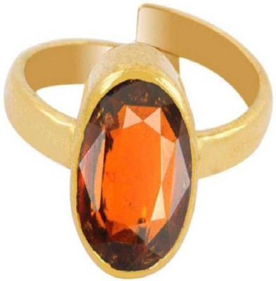 KUNDLI GEMS Gomed Ring Original 7.25 ratti Stone Hessonite/Garnet Stone effective & Good Quality For Unisex Stone Garnet Gold Plated Ring