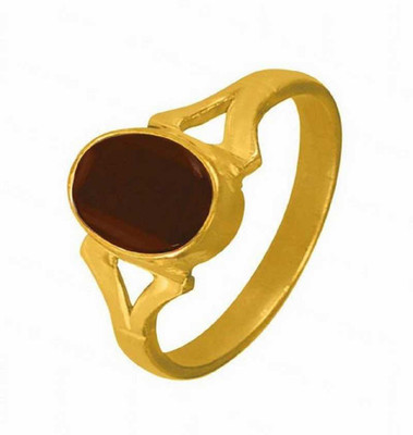 KUNDLI GEMS Gomed/Garnet 7.00 ratti stone Certified Unheated & Untreated Good quality stone for Men & women Stone Garnet Gold Plated Ring