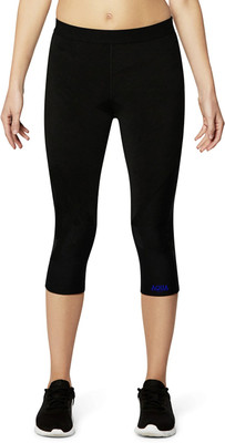 AQUA holic Aqua Holic Women Spandex Solid Capri Tights For Yoga, Running, Zumba,Gym, Aerobics, Cycling, Swimming & Other Sports(Black Women Black Capri