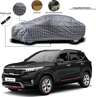 SEBONGO Car Cover For Kia Sonet (Without Mirror Pockets)(Black)