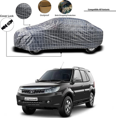 SEBONGO Car Cover For Tata Safari Storme (Without Mirror Pockets)(Black)