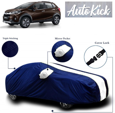 AutoKick Car Cover For Honda WR-V (With Mirror Pockets)(Blue, White)