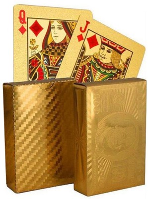 ShopeeOnline Waterproof Poker Golden Plating Playing Cards for Diwali (Set of 2 Packs) | Best for Big Family get Together | Diwali Gift for Family | Best Diwali Gift for Friends |(Gold)