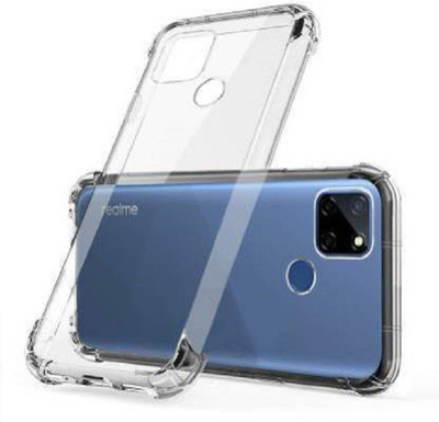 MAHTO Back Cover for Realme Narzo 50a plain transparent back cover case camera protection(Transparent, Grip Case, Silicon, Pack of: 1)