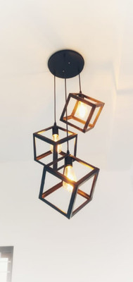 PR Prashant 3 Light square ceiling lamp/Pendants Ceiling Lamp Chandelier Ceiling Lamp(Black)
