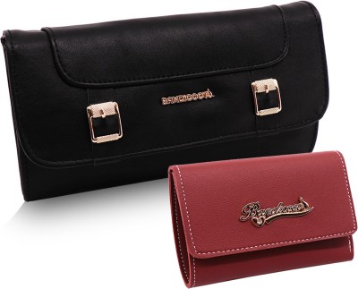 BANDICOOT Casual, Party, Formal Black, Peach  Clutch(Pack of: 2)