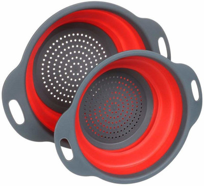 Prolieve Collapsible Strainer(Red, Black Pack of 2)