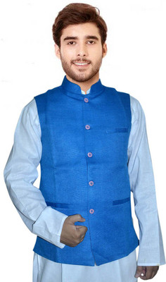 DESHBANDHU KHADI Sleeveless Solid Men Jacket