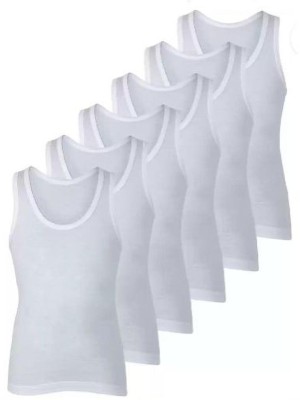 BodyCare Vest For Boys Cotton Blend(White, Pack of 6)