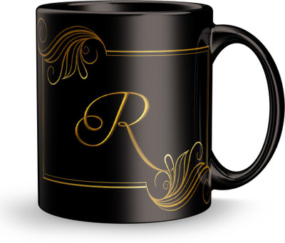 Plakasha creations ''R'' Letter design print Gift for Boyfriend, Girlfriend, Sister, Wife spacial Ceramic Coffee Mug(320 ml)