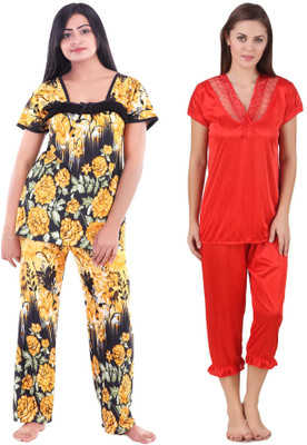 KEOTI Women Printed Multicolor Top & Pyjama Set