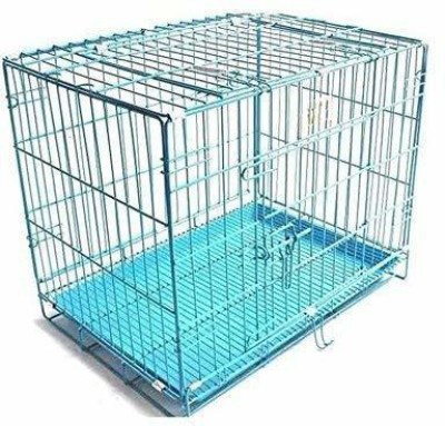 Pawwfect 36 Inch Double Door Dog Cage with Removable Plastic Tray - Suitable for Adult Dog, Cat, Monkey, Rabbit, Guinea Pig Cage