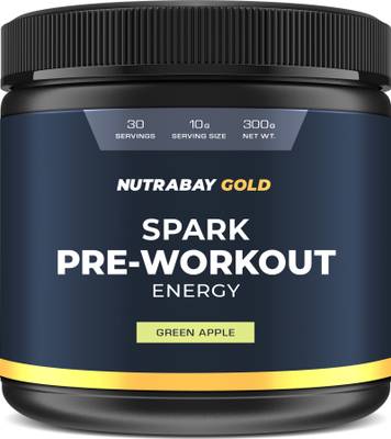 Nutrabay Gold Spark Pre-Workout - 300g ( Green Apple ) EAA (Essential Amino Acids)  (300 g, Green Apple)