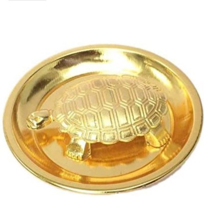 SBBCO Vastu Feng Shui Crystal Turtle Tortoise for Good Luck Decorative Showpiece  -  2 cm(Metal, Gold)