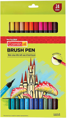 Kokuyo Camlin SKETCHING soft tip Nib Sketch Pens(Set of 24, Multicolor)